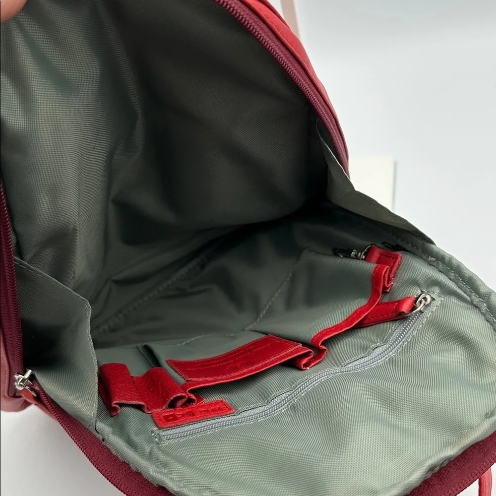 Osgoode Marley Teardrop Multi Zip Leather Backpack in Lipstick Red NWOT